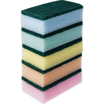 カラフルハードスポンジ 5個入